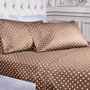 600 Thread Count Cotton Blend Polka Dot Deep Pocket Bed Sheet Set