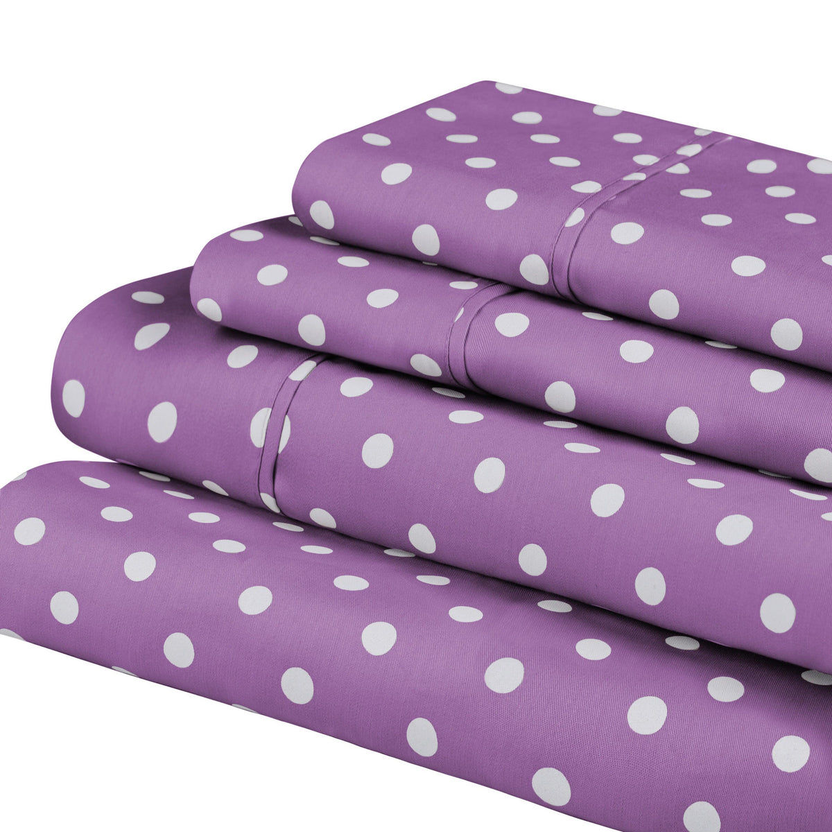600 Thread Count Cotton Blend Polka Dot Deep Pocket Bed Sheet Set