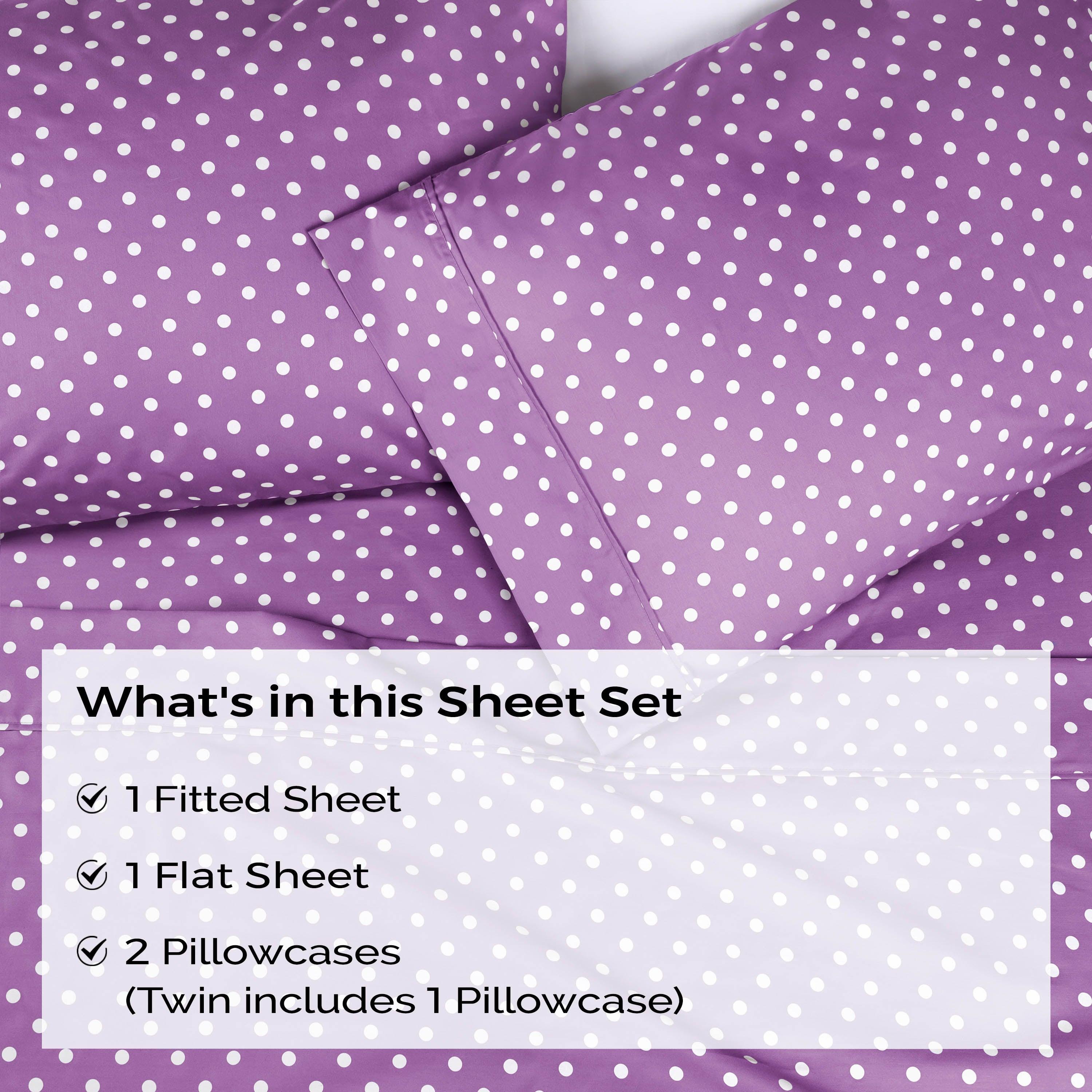 600 Thread Count Cotton Blend Polka Dot Deep Pocket Bed Sheet Set