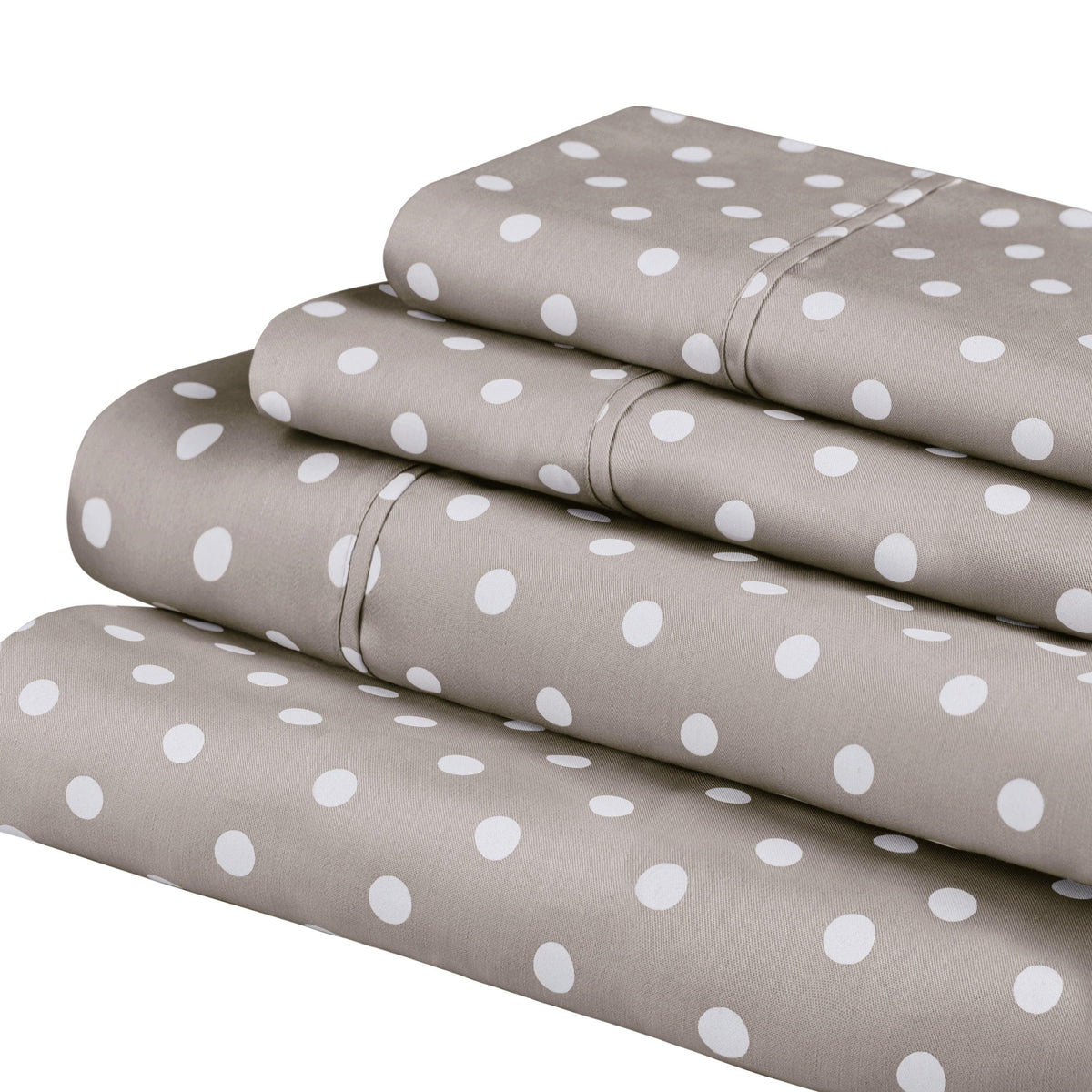 600 Thread Count Cotton Blend Polka Dot Deep Pocket Bed Sheet Set