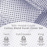 Cotton Blend 600 Thread Count Polka Dot Duvet Cover Set