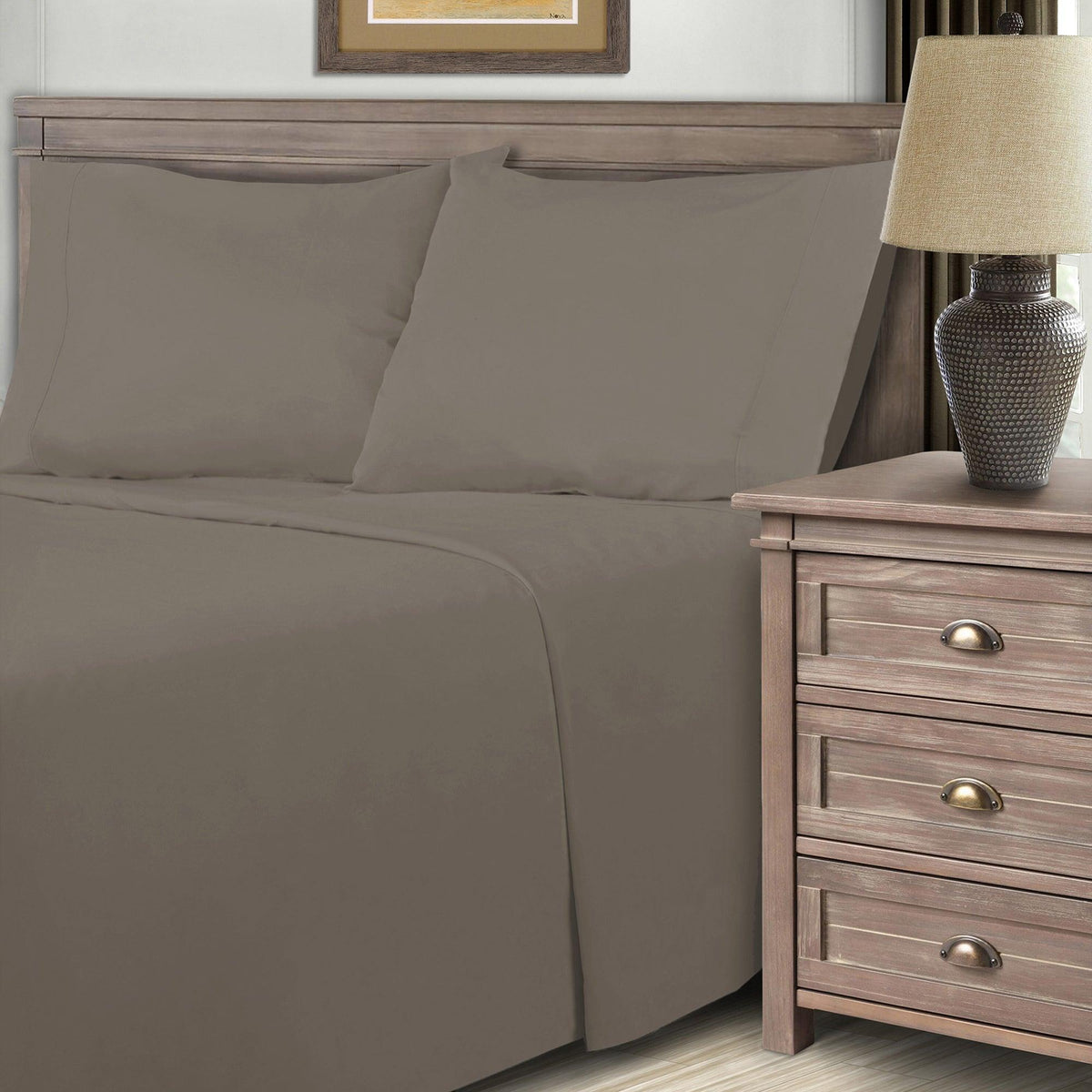 600 Thread Count Cotton Blend Solid Deep Pocket Bed Sheet Set