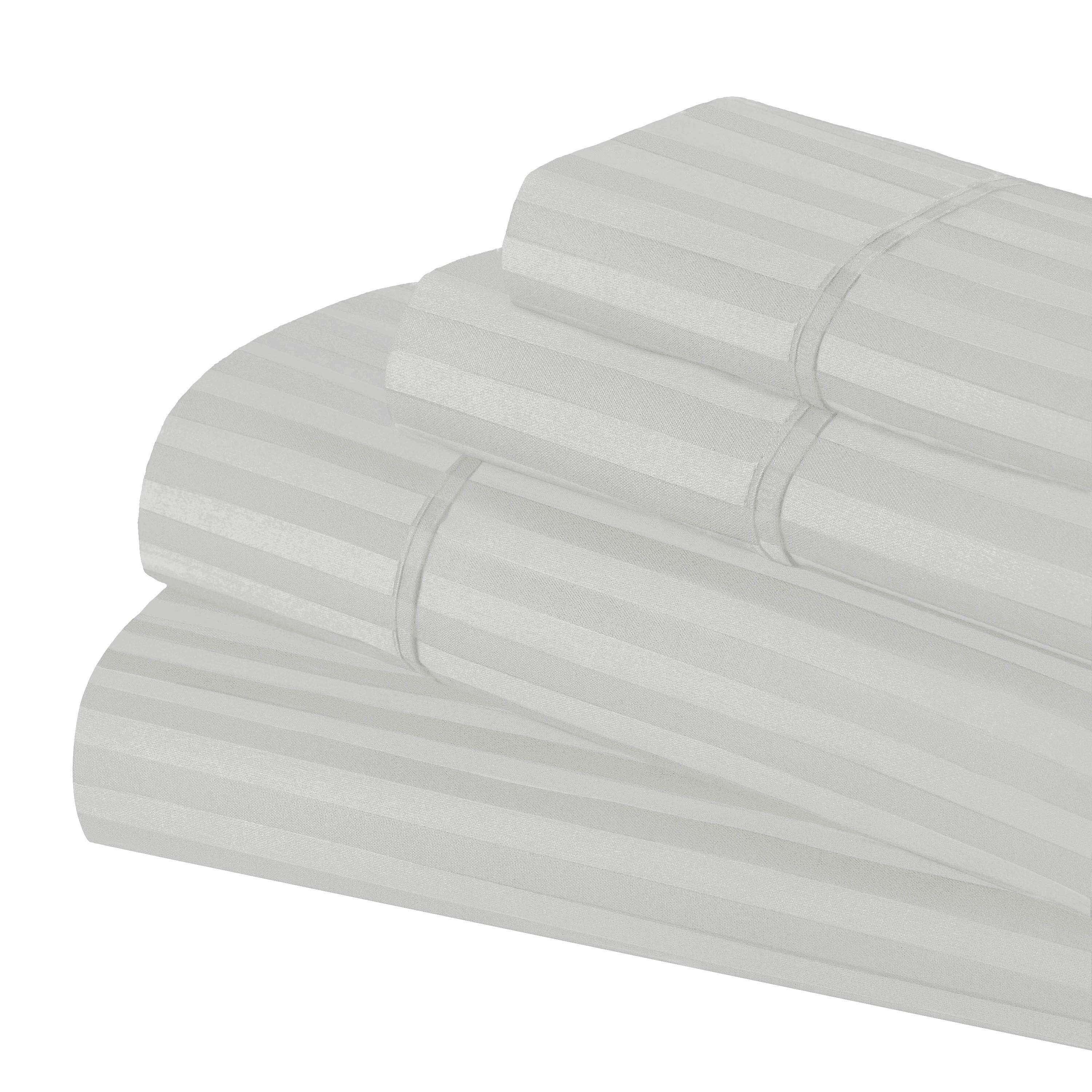 650 Thread Count Egyptian Cotton Sateen Stripe Bed Sheet Set