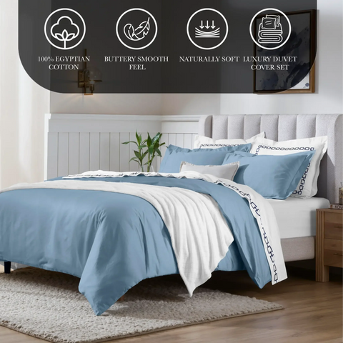 650 Thread Count Egyptian Cotton Solid Duvet Cover