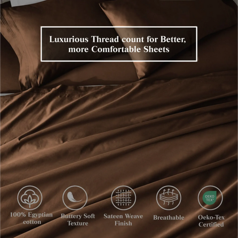 Egyptian Cotton Sateen Sheet Set 650 Thread Count