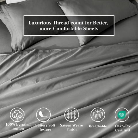 100% Egyptian Cotton 650 Thread Count Solid Pillowcase Set
