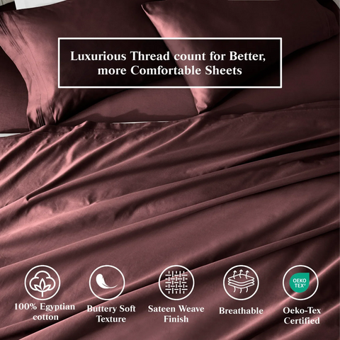 Egyptian Cotton Sateen Sheet Set 650 Thread Count