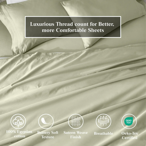 100% Egyptian Cotton 650 Thread Count Solid Pillowcase Set