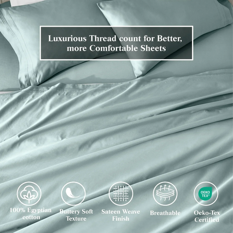 Egyptian Cotton Sateen Sheet Set 650 Thread Count