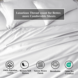 650 Thread Count Egyptian Cotton Bed Sheets - Sateen Weave
