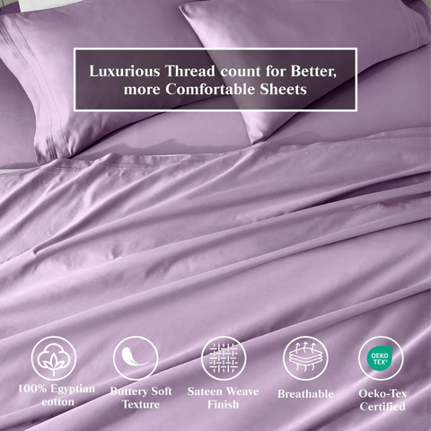 100% Egyptian Cotton 650 Thread Count Solid Pillowcase Set
