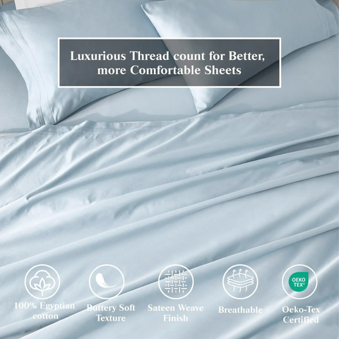 100% Egyptian Cotton 650 Thread Count Solid Pillowcase Set