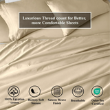 650 Thread Count Egyptian Cotton Bed Sheets - Sateen Weave