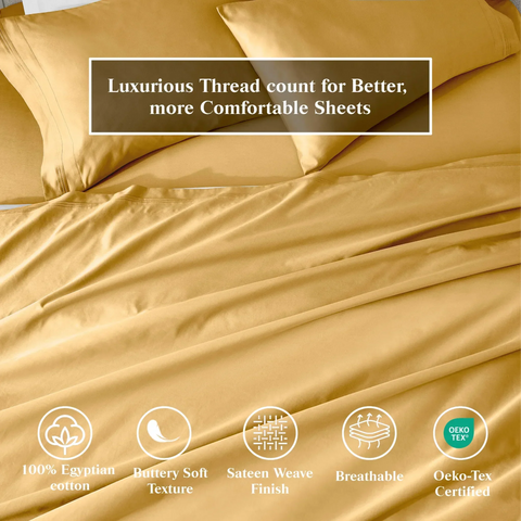 Egyptian Cotton Sateen Sheet Set 650 Thread Count