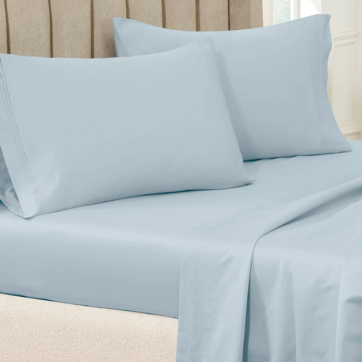 100% Egyptian Cotton 650 Thread Count Solid Pillowcase Set