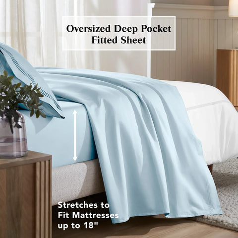 650 Thread Count Egyptian Cotton Bed Sheets - Sateen Weave