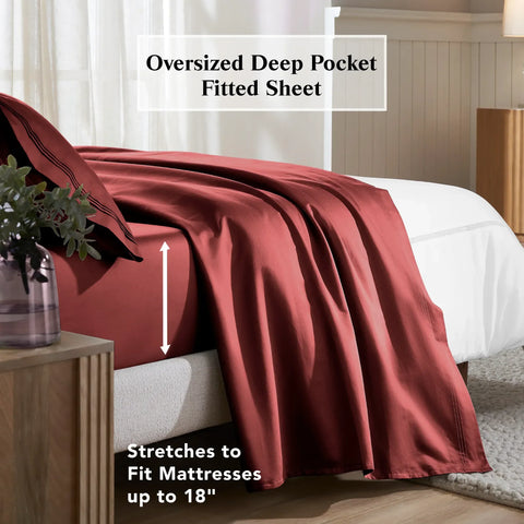 650 Thread Count Egyptian Cotton Bed Sheets - Sateen Weave