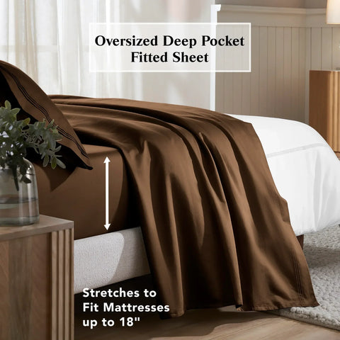 Egyptian Cotton Sateen Sheet Set 650 Thread Count