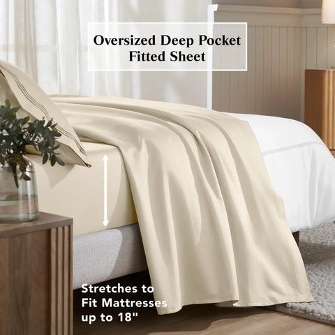 Egyptian Cotton Sateen Sheet Set 650 Thread Count