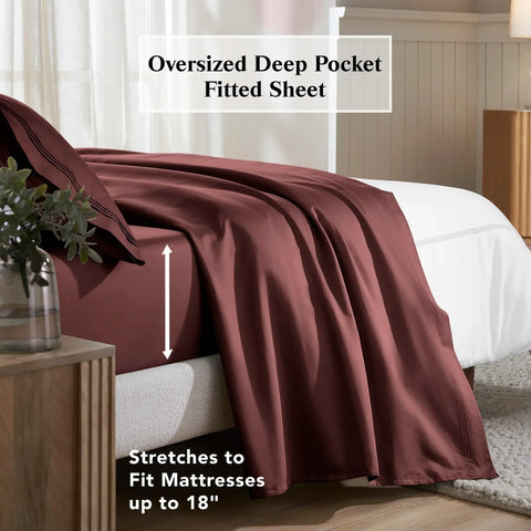 Egyptian Cotton Sateen Sheet Set 650 Thread Count