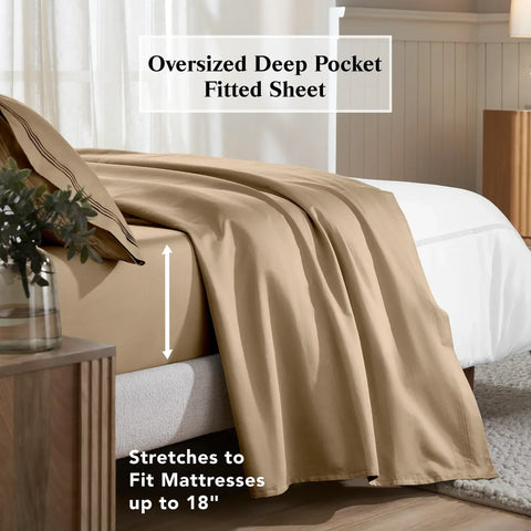 650 Thread Count Egyptian Cotton Bed Sheets - Sateen Weave