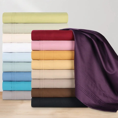 100% Egyptian Cotton 650 Thread Count Solid Pillowcase Set