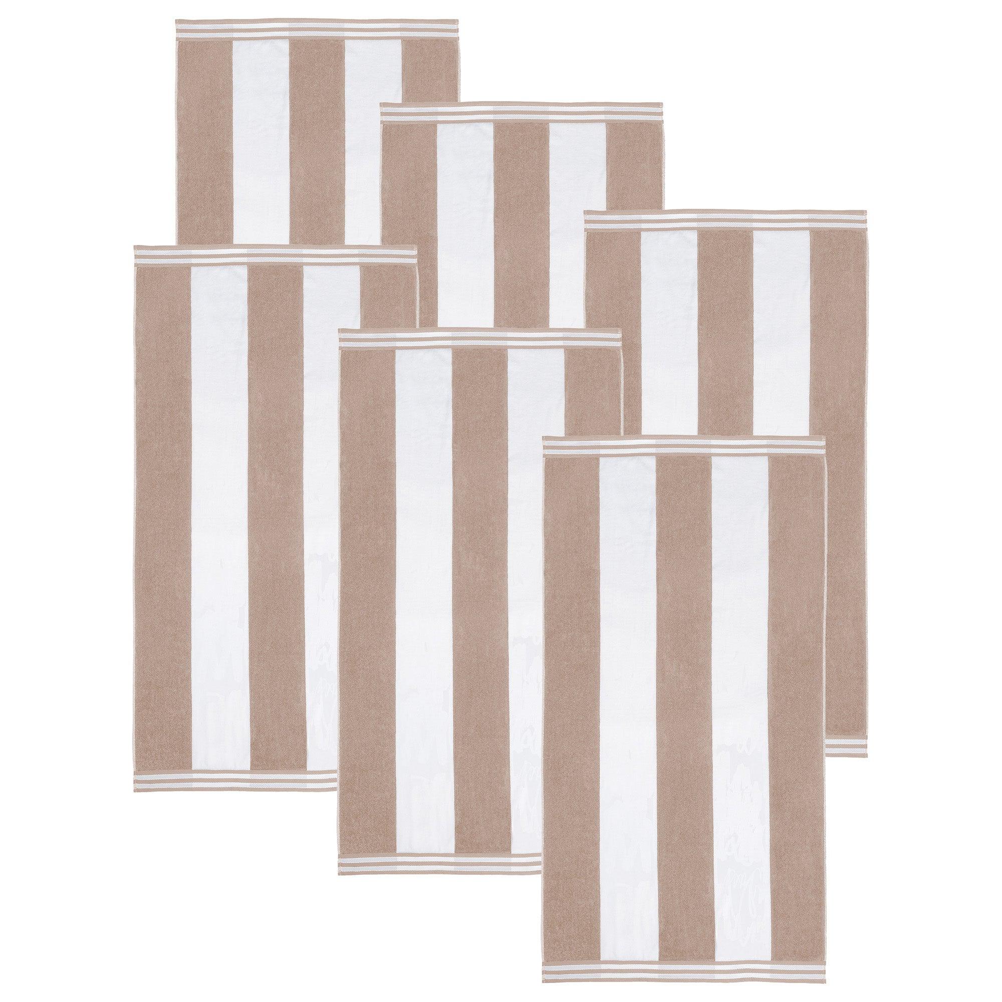 Cabana Stripe Oversized Cotton Beach Towel Set Of 2,4,6