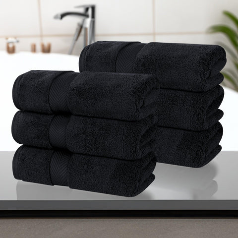 6 Piece Hand Towel Set Zero Twist Cotton Soft Absorbent