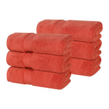 Zero Twist Cotton Solid Ultra-Soft Absorbent Hand Towel Set of 6