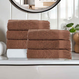 Rolla Cotton Geometric Jacquard Plush Absorbent Hand Towel Set of 6