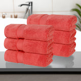 Zero Twist Cotton Solid Ultra-Soft Absorbent Hand Towel Set of 6