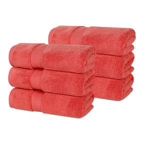 Zero Twist Cotton Solid Ultra-Soft Absorbent Hand Towel Set of 6