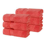Zero Twist Cotton Solid Ultra-Soft Absorbent Hand Towel Set of 6