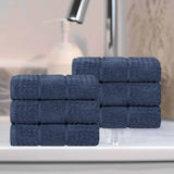 Napa Zero Twist Cotton Solid Waffle Honeycomb Hand Towel Set of 6