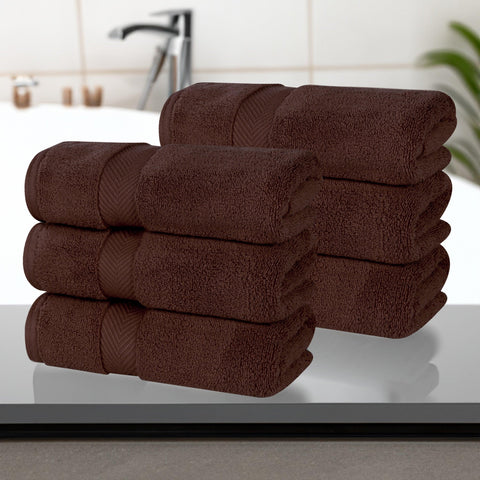 6 Piece Hand Towel Set Zero Twist Cotton Soft Absorbent
