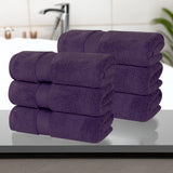 Zero Twist Cotton Solid Ultra-Soft Absorbent Hand Towel Set of 6