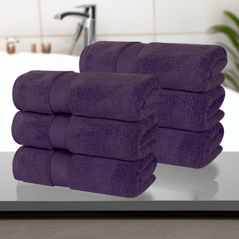 6 Piece Hand Towel Set Zero Twist Cotton Soft Absorbent