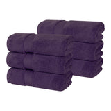 Zero Twist Cotton Solid Ultra-Soft Absorbent Hand Towel Set of 6