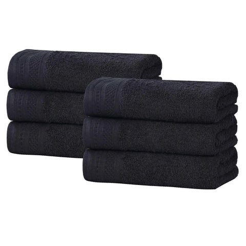 Cotton Waffle Border Hand Towel Set 6-Piece - Honeycomb