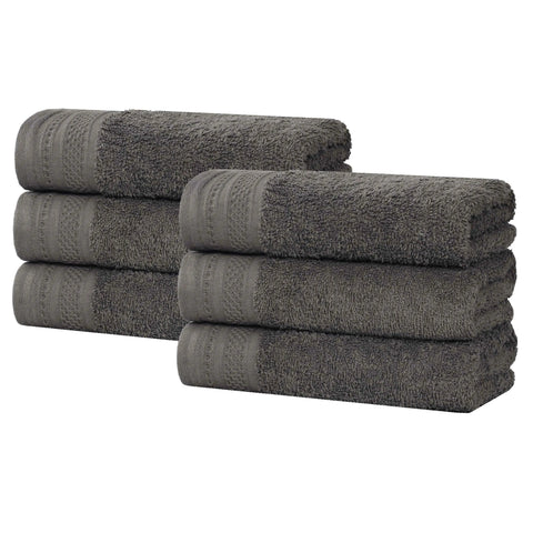 Cotton Waffle Border Hand Towel Set 6-Piece - Honeycomb