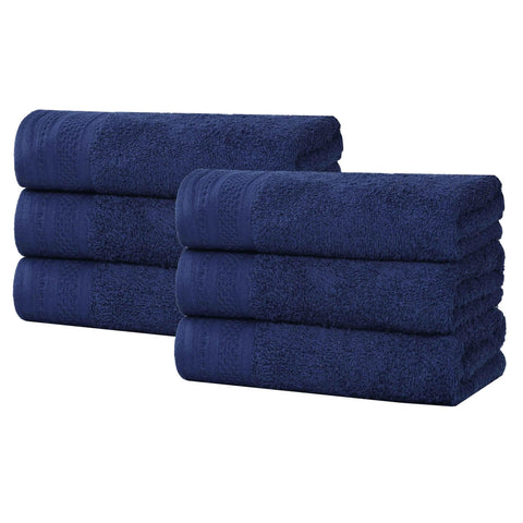 Cotton Waffle Border Hand Towel Set 6-Piece - Honeycomb