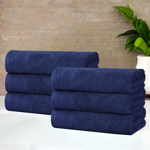 Cotton Waffle Border Hand Towel Set 6-Piece - Honeycomb