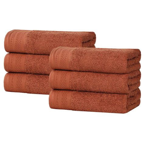 Cotton Waffle Border Hand Towel Set 6-Piece - Honeycomb