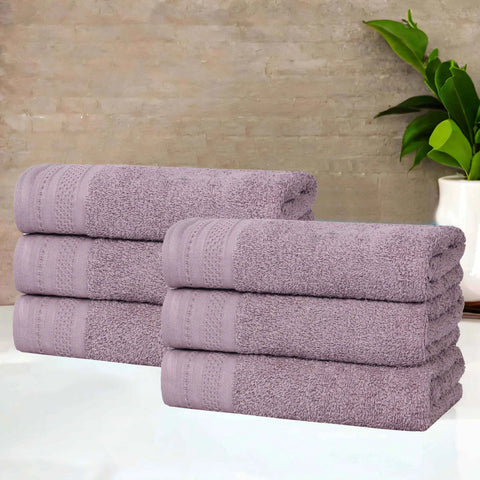 Cotton Waffle Border Hand Towel Set 6-Piece - Honeycomb