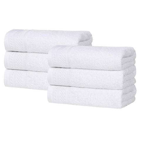 Cotton Waffle Border Hand Towel Set 6-Piece - Honeycomb