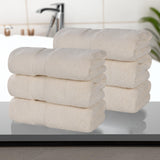 Zero Twist Cotton Solid Ultra-Soft Absorbent Hand Towel Set of 6