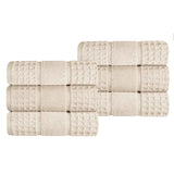 Napa Zero Twist Cotton Solid Waffle Honeycomb Hand Towel Set of 6
