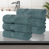 Zero Twist Cotton Solid Ultra-Soft Absorbent Hand Towel Set of 6