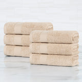 Egyptian Cotton Dobby Border Medium Weight 6 Piece Hand Towel Set