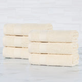 Egyptian Cotton Dobby Border Medium Weight 6 Piece Hand Towel Set